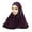 Dark Purple, variant on Women Flower Tassel Hijab Scarf Turban Head Hair Wrap Long Soft Shawl Scarves