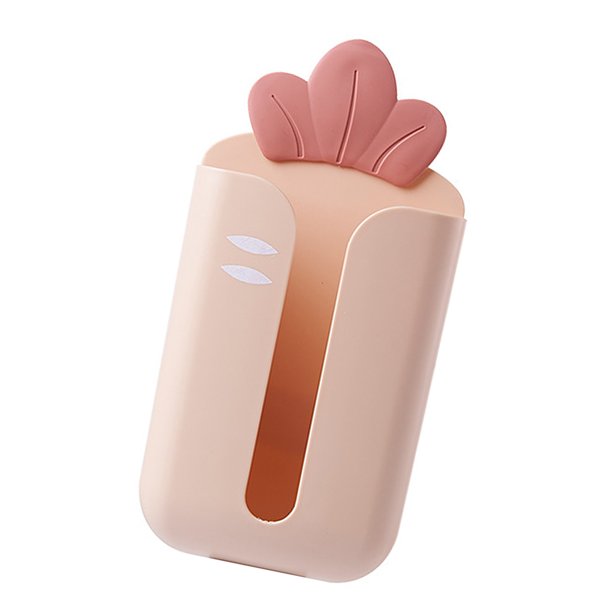 Yuarrent 1 Uds caja de almacenamiento de pañuelos caja de pañuelos Vertical montada en la pared caja de plástico para servilletas de papel para el Almacenamiento y organización del hogar Rosado Yuarrent HA003817-04