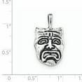 thumbnail image 2 of Finest Gold Sterling Silver Polished & Antiqued Sad Face Mask Chain Slide Pendant, 2 of 2
