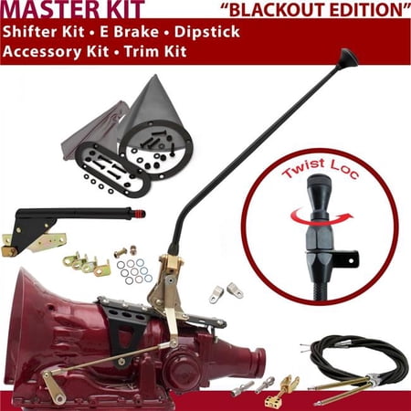 American Shifter TH200 Shifter Kit Black 23 in. E Brake Cable Clevis Trim Kit Dipstick for DD5F0