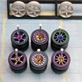 thumbnail image 7 of 1/64 Wheels and Tires,Chameleon Color for Upgrade Mainline Diecast Model Cars，Rael Rider Series,One Pack has 6 sets,Three styles and 2 sets Each style.(Chameleon wheels), 7 of 7