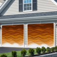 thumbnail image 3 of Orange Ombre Stripes Garage Door Cover Banner 7 x 16 FT, Farmhouse Retro Abstract Waves Art Garage Door Curtains Backdrop with Grommets for Indoor Outdoor Wall Party Porch Yard Decorations Background, 3 of 9