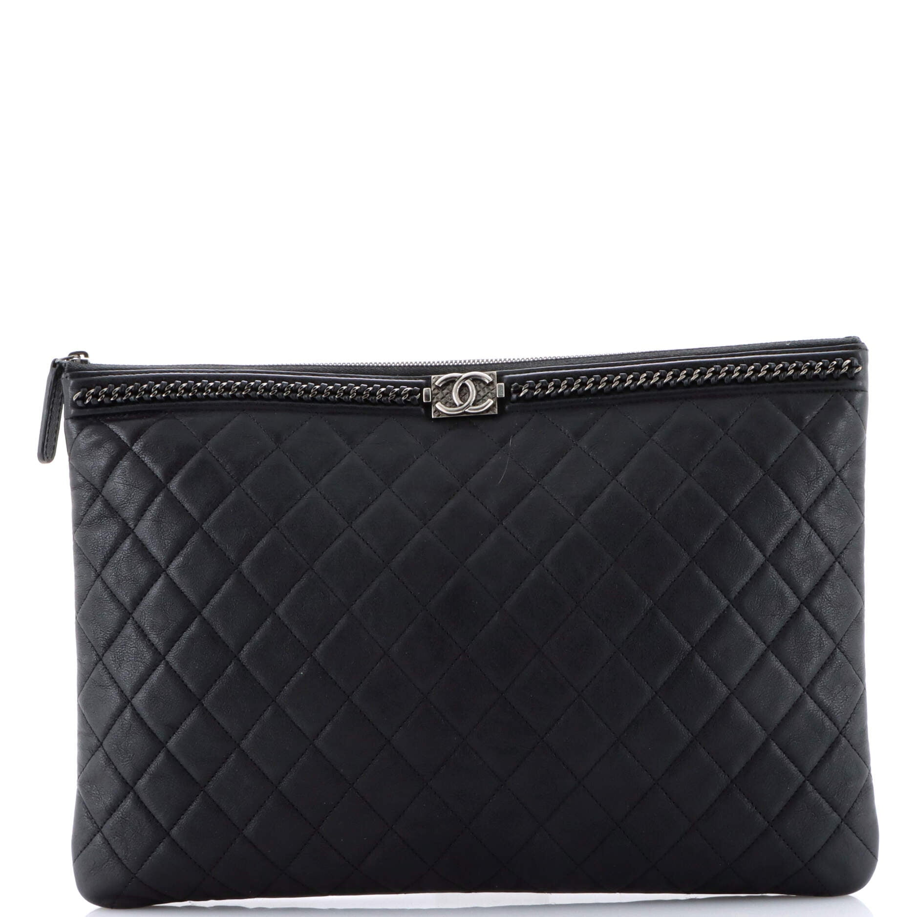 New Prada Black Tessuto Nylon Pouch Prada Logo Wristlet