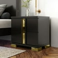 thumbnail image 5 of Furniture of America Chora Adult Modern 2-Drawer Nightstand, Black and Gold, 5 of 9
