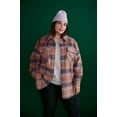 thumbnail image 2 of Terra & Sky Women's Plus Size Brushed Plaid Button Down Shacket, 0X-5X, 2 of 5