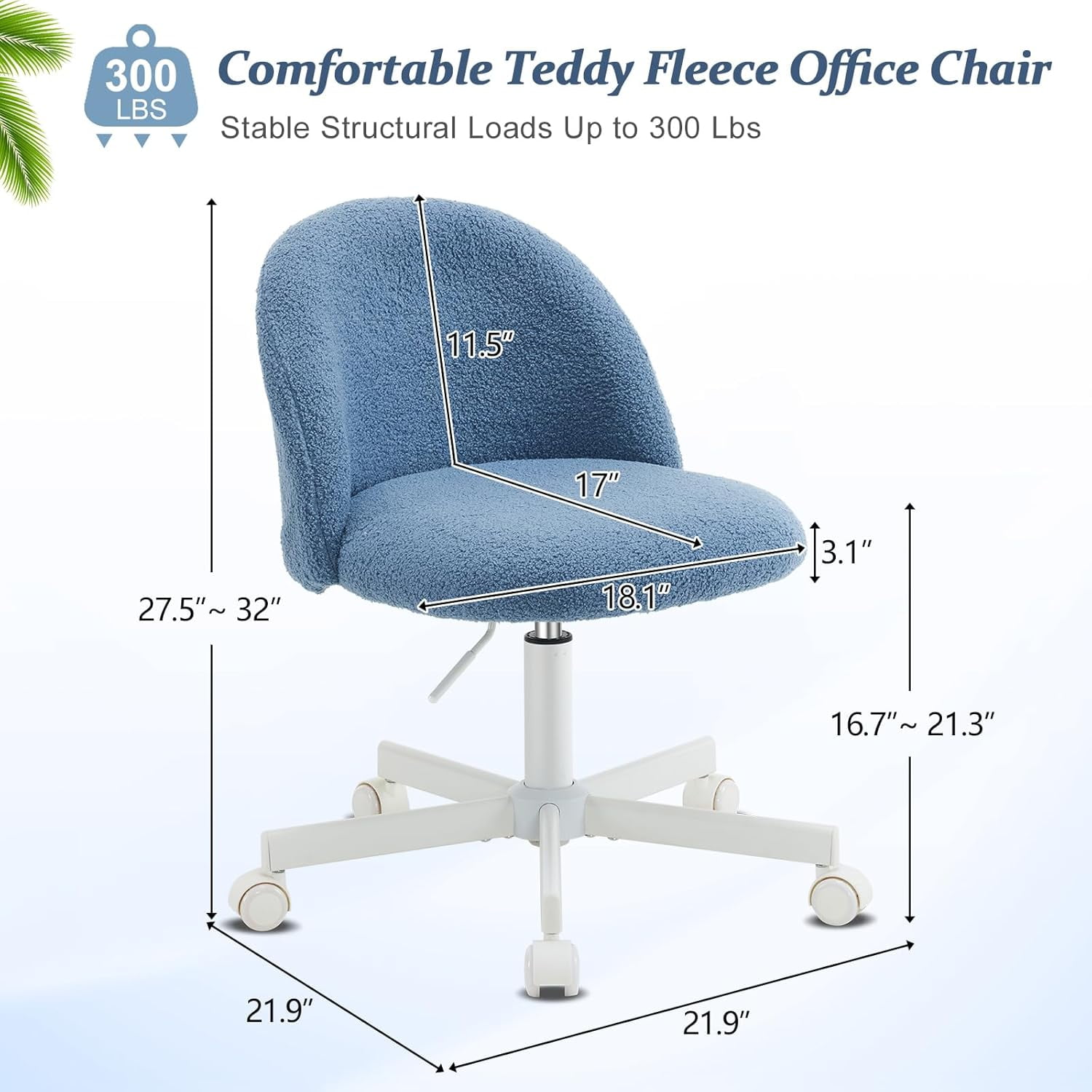 Matladin Modern Vanity Chair with Back, Silent Wheels, Velvet Desk Chair for Girls, Small Office Chair, Stylish and Comfortable