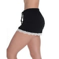 thumbnail image 2 of #followme Womens Pajamas Shorts with Lace Trim 6829-BLK-2X (2X, Black with Cream Lace), 2 of 3
