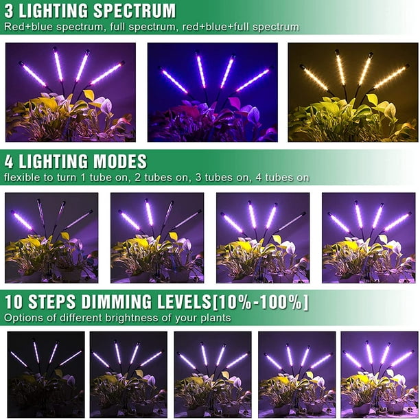 Lampe de Croissance,60 LED Spectre complet Réglable Lampe