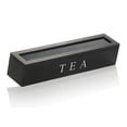 thumbnail image 2 of Elegant Wooden Tea Bag Organizer with Glass Lid – 6 Compartments for Tea Bags and Sugar Packets – Drawer, Shelf, or Countertop Use – Black – 43x9x8.7cm, 2 of 7