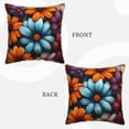 thumbnail image 3 of Fotbe Colorful Blooming Flowers Pattern Velvet Decorative Throw Pillow Covers with Elegant Piping, Soft Plush Cushion Cover for Sofa, Bed, Car, Office-18"x18", 3 of 8