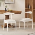 thumbnail image 5 of GDF Studio Covey Mid Century Modern Fabric Upholstered Wood Dining Chairs, Set of 2, Off White Linen and Bleached Wood, 5 of 8