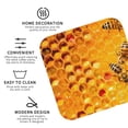 thumbnail image 3 of Zufioo Bees on Hive Honeycomb Print Leather Coaster Set, Decorative PVC Coasters 4-pack - Scald and Stain-resistant, Suitable for Home, Cafes, Restaurants-Square, 3 of 6
