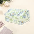 thumbnail image 3 of Unique Bargains 1 Pc Floral Quilting Makeup Bag for Travel Vacation Blue Green Polyester, 3 of 4
