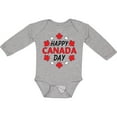 thumbnail image 3 of Inktastic Happy Canada Day- maple leaf circle Boys or Girls Long Sleeve Baby Bodysuit, 3 of 5