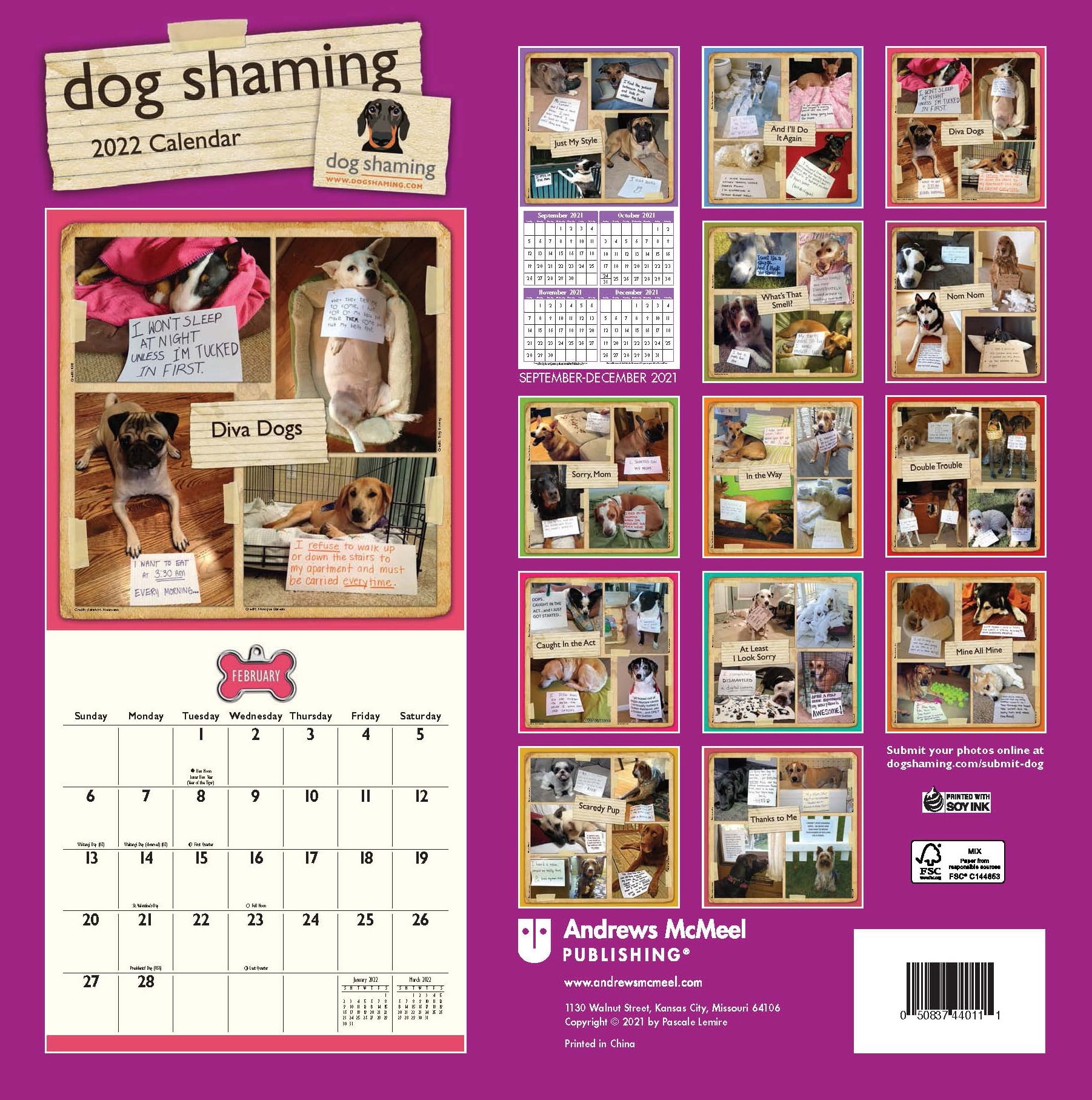 Andrews Mcmeel, 2022 Dog Shaming 12" x 12" - Wall Calendar