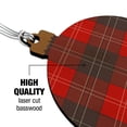 thumbnail image 3 of Plaid Red Gray Grey Pattern Wood Christmas Tree Holiday Ornament, 3 of 6