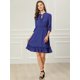 thumbnail image 3 of Día de San Patricio Vestido Corto De Gasa Con Dobladillo Con Volantes Y Manga 3/4 Para Mujer Azul real M, 3 of 6