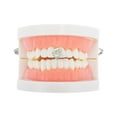 thumbnail image 2 of Unique Bargains 1 Pc Fake Grills Hip Hop Flower Teeth Grillz Silver Tone, 2 of 6