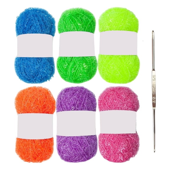 WINDLAND 1.76oz/50g Scrubby Yarn for Crocheting Knitting Dishcloths Washcloths Colored Polyester Yarn 1.76oz 120 Yards Per Skein