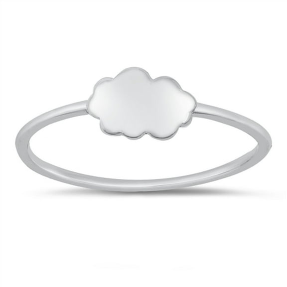 Sterling Silver Simple Cloud Ring Size 8