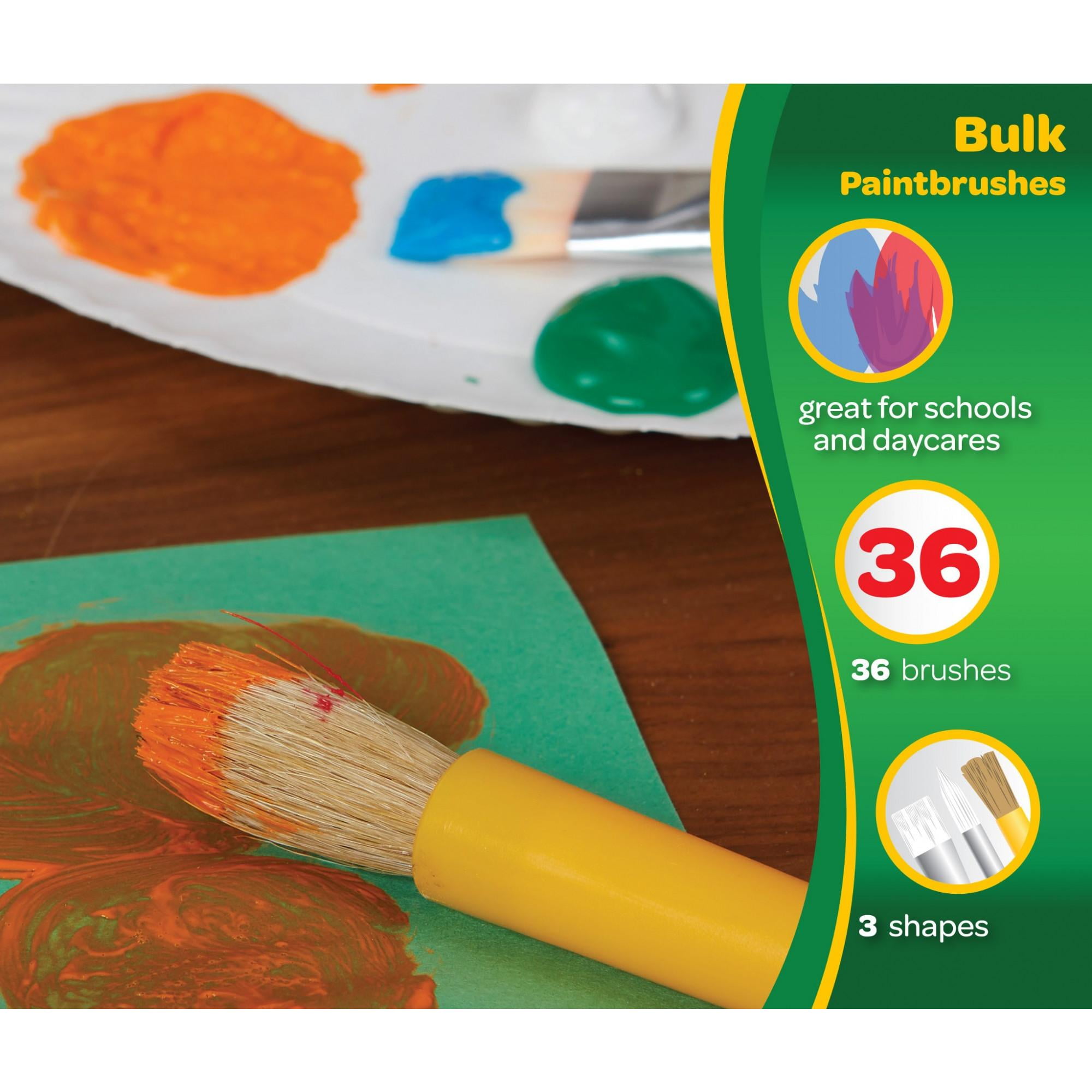  Crayola Arts & Crafts Brushes, Assorted Brush Shapes, 5 Per  Set, 6 Sets (BIN053506-6)
