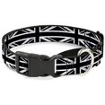 thumbnail image 1 of Buckle-Down Union Jack Distressed Black White Martingale Dog Collar, 1 of 1