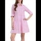 thumbnail image 2 of Vestido Camisero Midi A Rayas con Botones para Mujer, Informal, Holgado, con Puños y Larga, Vestidos de Media Pierna. Rosa M, 2 of 9