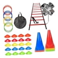 thumbnail image 3 of Quzzie Agility Ladder Adjustable Rungs Balance Coordination Volleyball Multifunction Stairs Workout Foot Exercise Training Equipment 55 Piece Red, 3 of 8