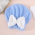 thumbnail image 1 of Gorro de secado de cabello con lazo, súper absorbente, de secado rápido, de vellón coral, gorro de ducha de princesa, toalla de secado de cabello engrosada para mujer, pañuelo para la cabeza sin, 1 of 6