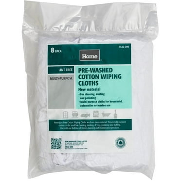 8 Pack White Lint Free Cloth Wipes
