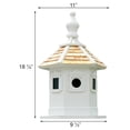 thumbnail image 3 of White Enchantment House – Large Wooden Outdoor Birdhouse with Hexagonal Design, Easy Post Mount, Ventilated, Weather-Resistant, Perfect Garden & Backyard Shelter, 3 of 9