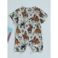 thumbnail image 3 of Country Baby Outfit Boy Girl Western Cow Print Cowboy Romper Bodysuit Short Sleeve One Piece Jumpsuit Summer Clothes, 3 of 7