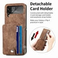 thumbnail image 4 of Dteck Galaxy Z Flip 4 Wallet Case with Card Holder【2 in 1 Detachable】【Zipper Wallet】, Slim Fit Retro PU Leather Protective Flip Phone Cover for Samsung Galaxy Z Flip 4 5G 2022, Brown, 4 of 12