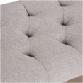 thumbnail image 2 of Cloud Grey Tufted Ottoman Bench with Carved Legs, Upholstered Storage Footstool for Living Room, 2 of 9