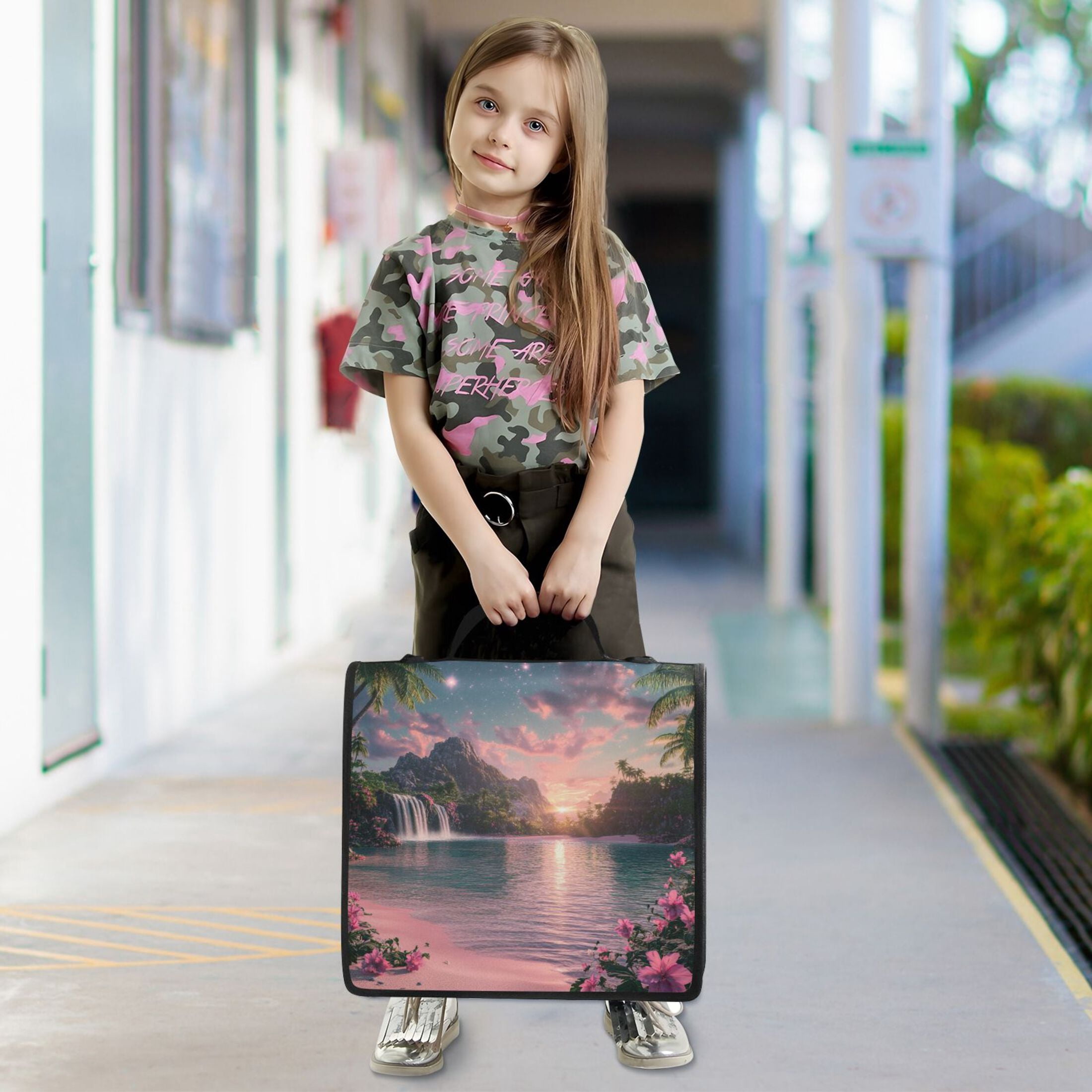 YAZAOO Zipper Binder trapper keeper Documents Organized Design Sunset Serenity Printed