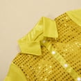 thumbnail image 5 of RTKFRFLM Mens Sequined Shirt Sparkle Long Sleeve Button Down Blouse Stage Performance Chorus Dance Costume Top, 5 of 7