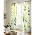 thumbnail image 5 of Sage Green Leaves Sheer Curtains 63 Inch Length 2 Panels Set for Living Room/Bedroom, Summer Botanical Farmhouse Leaf Kitchen Curtains Grommet Semi-Sheer Curtains Drapes Window Treatments 42"x63"x2, 5 of 7