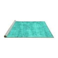 thumbnail image 2 of Ahgly Company Machine Washable Indoor Rectangle Persian Turquoise Blue Traditional Area Rugs, 2' x 3', 2 of 4