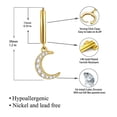 thumbnail image 5 of YAYAJAJU Moon Dangle Hoop Earrings for Women, 14K Gold Plated Hypoallergenic Huggie Tiny Drop Earrings Jewelry Gift, 5 of 7