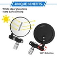 thumbnail image 4 of Unique Bargains 1 Set Motorcycle Rear View Mirrors Bar End Side Mirrors Mount Universal Adjustable Aluminum Black M8 Round Shape, 4 of 7