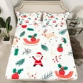 thumbnail image 2 of jejeloiu Cute Santa Claus Bed Sheets,Merry Christmas King Sheets,Xmas Reindeer Tree Sheet Set For Girls,Breathable Home Decor,4 Pieces, 2 of 7