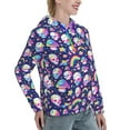 thumbnail image 6 of Fotbe Skull mushroom rainbow space Pattern Womens Long Sleeve Hoodie, Pullover Hooded Sweatshirt, Kangaroo Pocket Hoodie with Eye-catching Drawstrings-XX-Large, 6 of 7