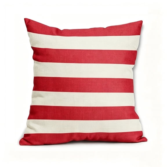 Btomtd 18 x 18 Pillow Cover, Striped Throw Pillow Case, Decorative Cushion Cover for Couch Sofa Bedroom, Red