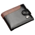thumbnail image 1 of Monedero informal para hombre, estilo cartera, corto, de piel sintética, con hebilla, 1 of 5