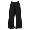 thumbnail image 5 of Liuinsasek Women's High Waist Straight Wide-Leg Pants Fashionable Versatile Casual Solid Color Elastic-Waist with Pockets Spring Summer Outfits, 5 of 7