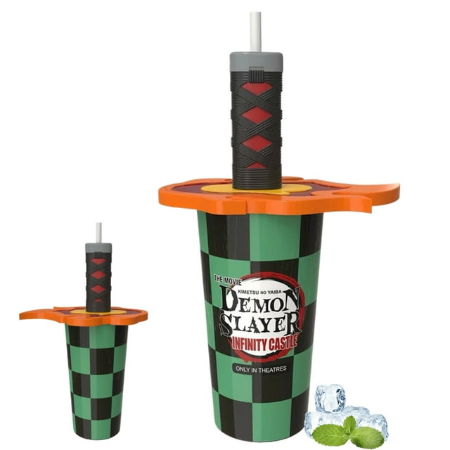 Tasse d'Eau Thème Demon Slayer 450 ml Tasse Drôle en Forme d'Épée Personnage de Demon Slayer (Vert-450 ml)