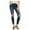 Blue - dkblue, variant on Womens Busted Knee Skinny Fit Jeans, Blue, 27