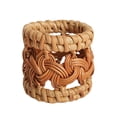 thumbnail image 2 of Natural Handwoven Rattan Napkin Rings Set, Mixed Style Wicker Serviette Buckles, Rustic Woven Table Decor for Dinner Party Wedding Holiday Dining Table Setting, Khaki-C, 2 of 7