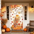 thumbnail image 5 of Fall Door Banner Cover,Autumn Harvest Animal Pattern Background for Front Door Patio Entryway 70.87x35.43 Inch, 5 of 6