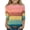 36#Pink, variant on Girls 3/4 Sleeve Tops Round Neck Loose Shirt, Sparkle Ombre Print Summer Blouse 5-16Y